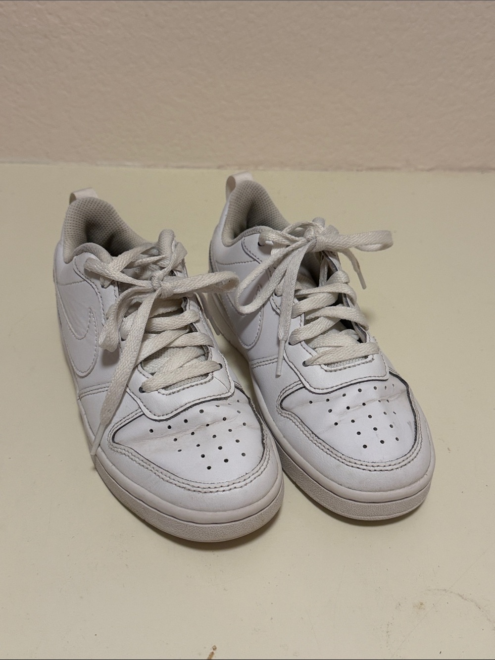 Nike Kids White Low-Top Sneakers with Lace-Up Closure